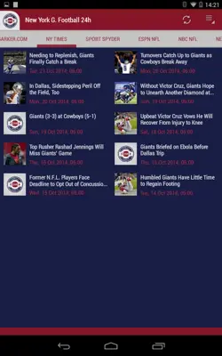 New York G. Football 24h android App screenshot 5